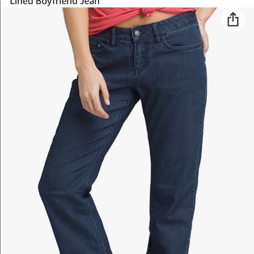 prAna Lined Boyfriend Jeans indigo Size 2 NWT $109